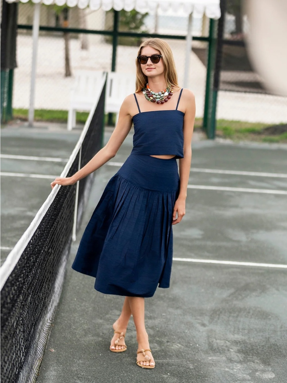 Julia Amory Circle Skirt- Dupioni Silk- Peacoat (navy)